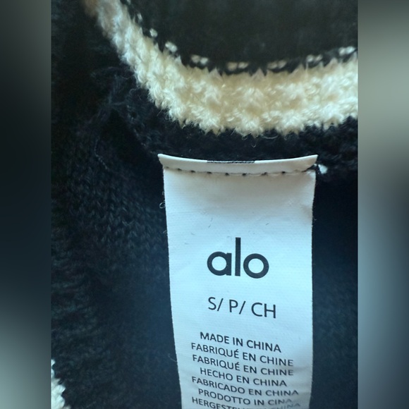 ALO Tennis Club Sweater Knit Dress in Black/Ivory size small - Picture 7 of 8